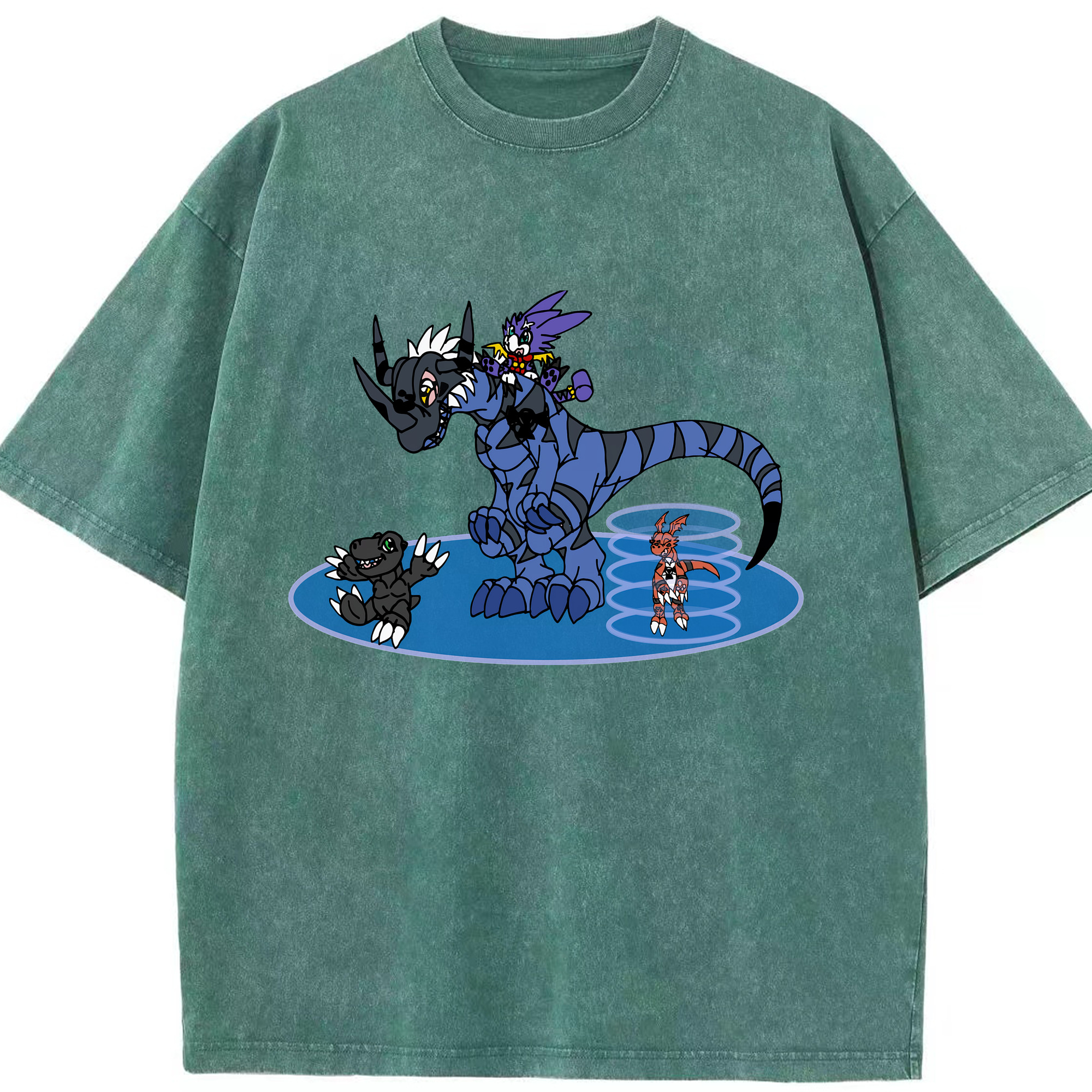 （画像用） Digimon デジタルモンスター/デジモン 綿100% ヴィンテージ風 半袖Tシャツ（フロントプリント）
